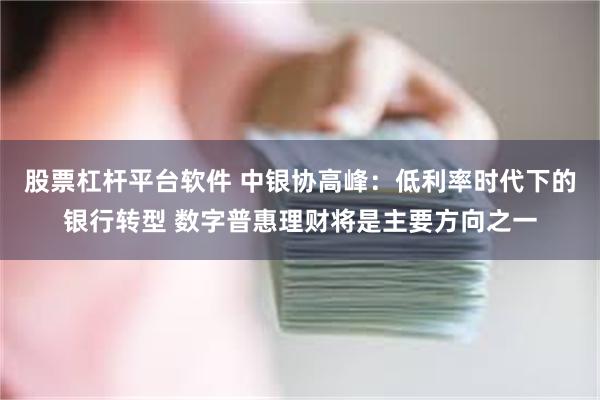 股票杠杆平台软件 中银协高峰：低利率时代下的银行转型 数字普惠理财将是主要方向之一