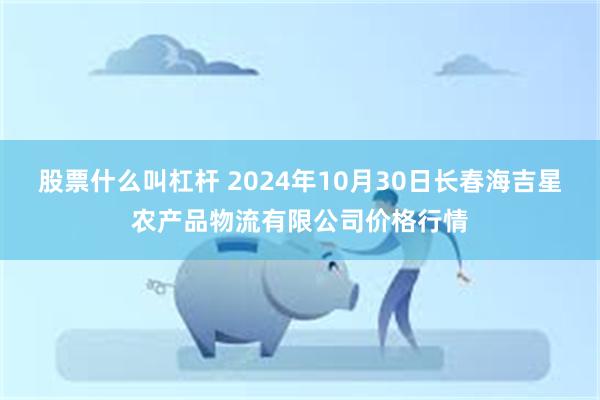 股票什么叫杠杆 2024年10月30日长春海吉星农产品物流有限公司价格行情